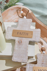 6" Wooden Cross Ornament