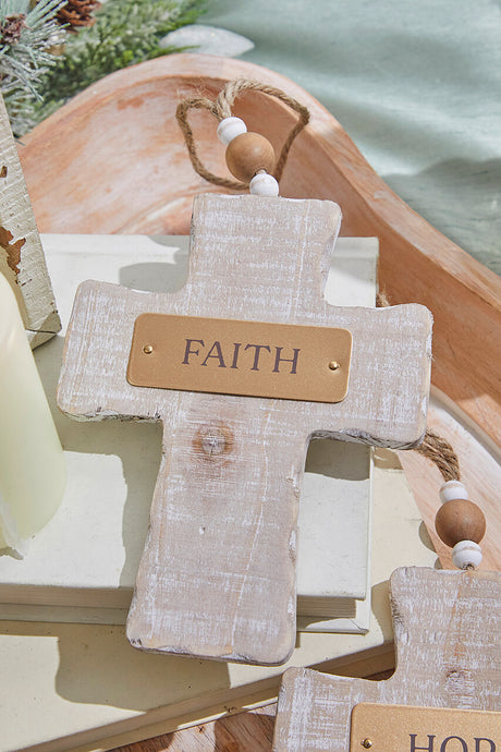 6" Wooden Cross Ornament