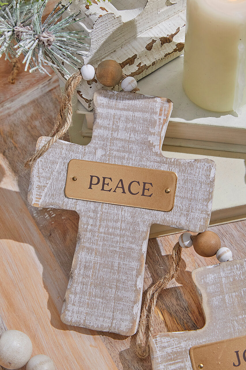 6" Wooden Cross Ornament