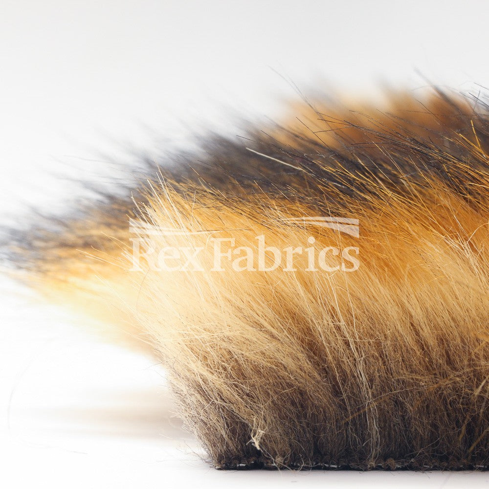 Wolf Skin Fur Polyester Fabric - Gray/Black Wolf Pattern, 58/60" Width (1 Yard)