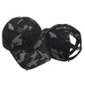 Criss-Cross Cap Cotton Fabric - Camouflage Grey, Criss-Cross Ponytail Slot, Adjustable Strap (1 Cap)