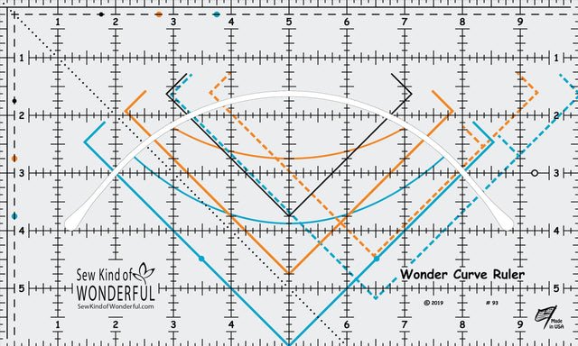 Wonder Curve Ruler 6in x 10in Clear Plastic Piecing Ruler