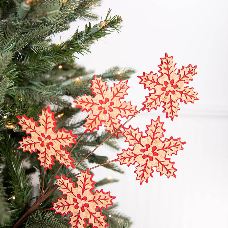 25” Cork Cutout Gingerbread Snowflake Stem