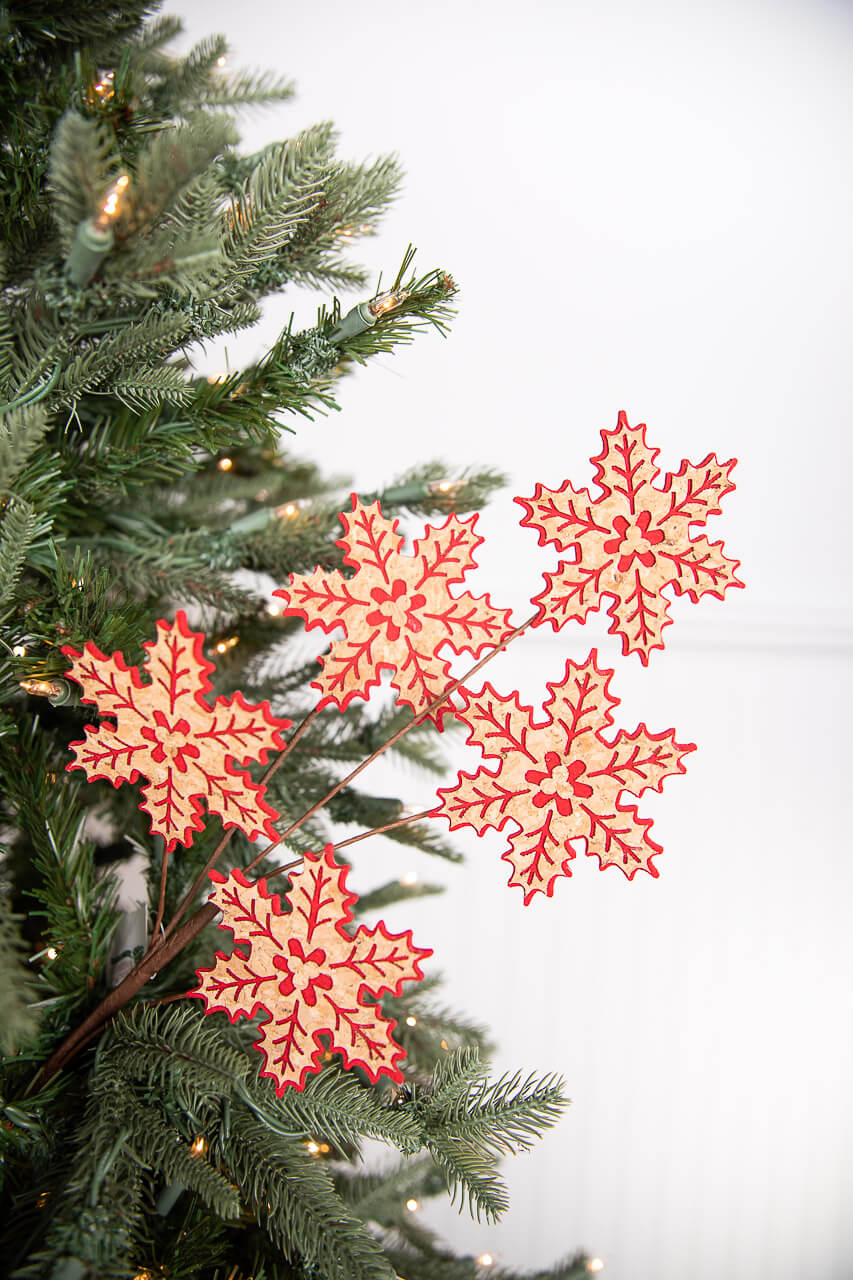 25” Cork Cutout Gingerbread Snowflake Stem