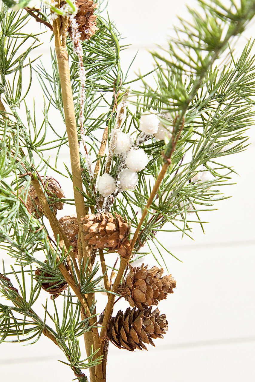 30" Pine Leaf Berry Spray