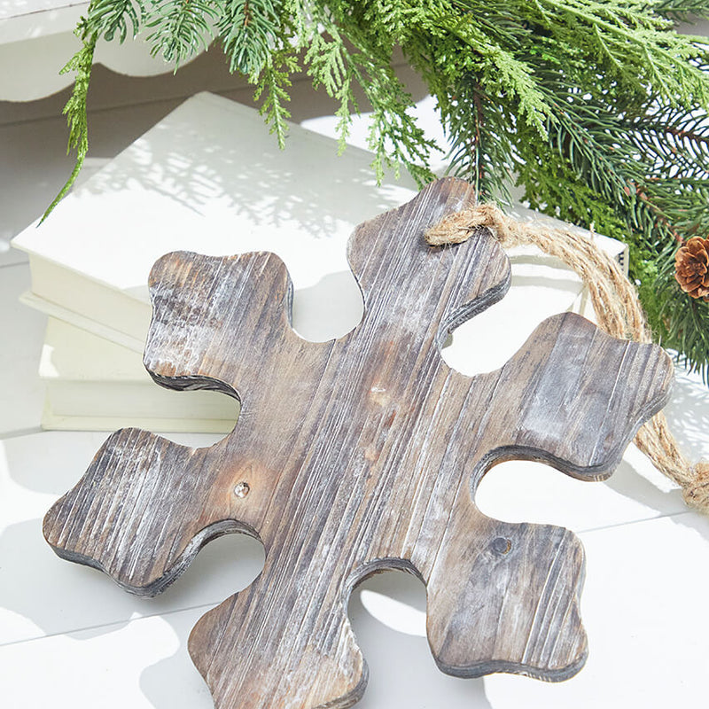 9.8” Wooden Snowflake Ornament