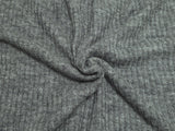 Wool Blend Ribbed Sweater Knit Gray