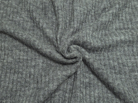 Wool Blend Ribbed Sweater Knit Gray