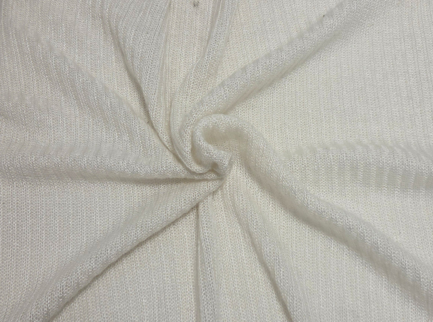 Ribbed Sweater Knit Wool Blend Ivory