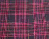Plaid Wool Acrylic Magenta Woven Fabric