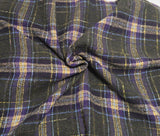 Plaid Wool Acrylic Olive with Stripes