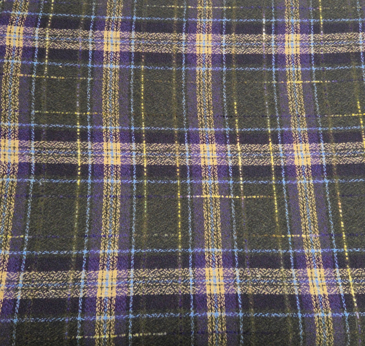 Plaid Wool Acrylic Olive with Stripes