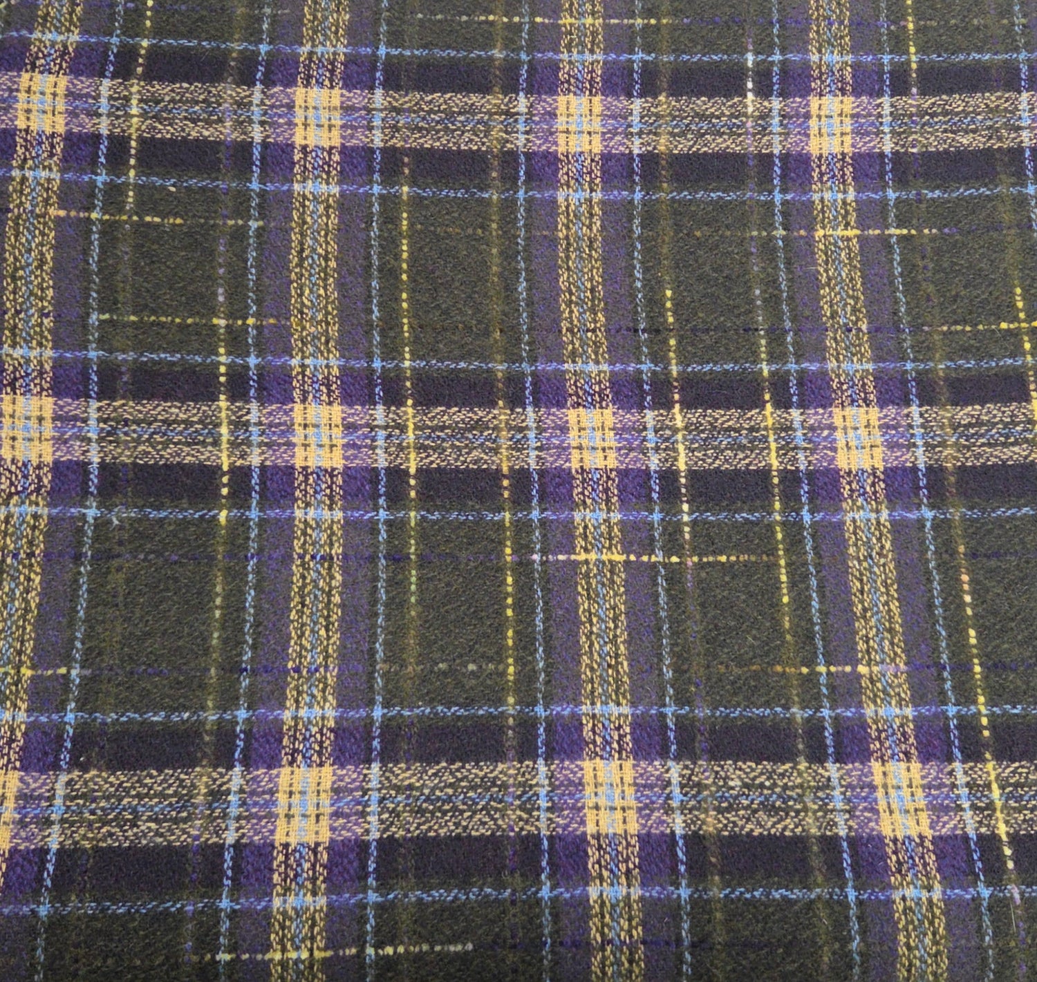 Plaid Wool Acrylic Olive with Stripes