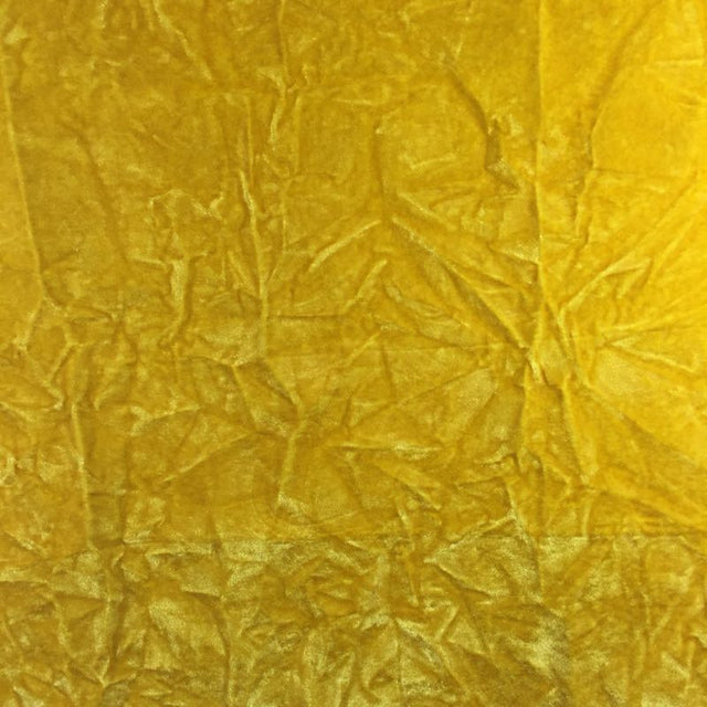 Yellow Flocking Crushed Velvet Upholstery Fabric,