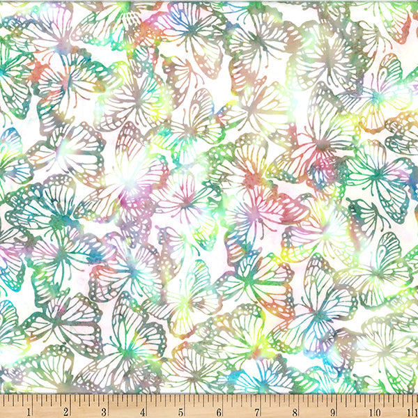 Cotton Batik Butterfly Fabric 44/45" Spring Bali