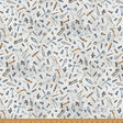 Cotton Print Light Gray Tools Hammer Down Fabric 43/44"