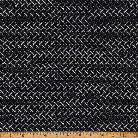 Cotton Print Black Steel Hammer Down Fabric
