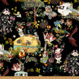 Cotton Print Fabric Black Campers Mousing Around 43/44"