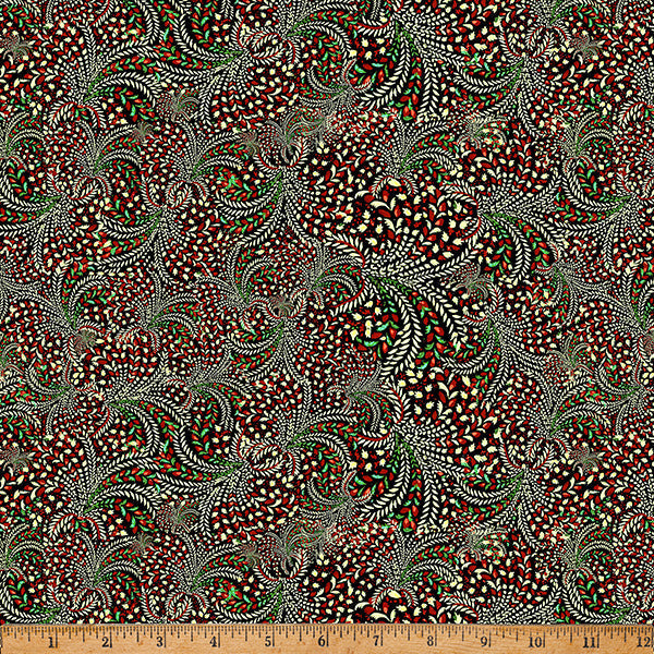 Cotton Print Black Floral Mousing Around Fabric 43/44"