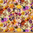 Cotton Print Amber Floral Mousing Around Fabric