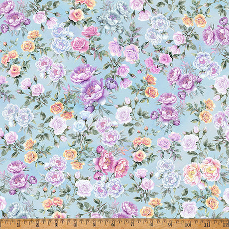 Cotton Floral Fabric Hyacinth Soiree 43/44"