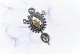 Rhinestone Connector Gunmetal Medieval 2x3