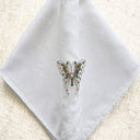 10 Piece Pack Floral Damask Jacquard Polyester Napkins (240 GSM)