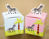 2" Baby Shower Pink Paper Favor Box "Zebra" - Pack of 50