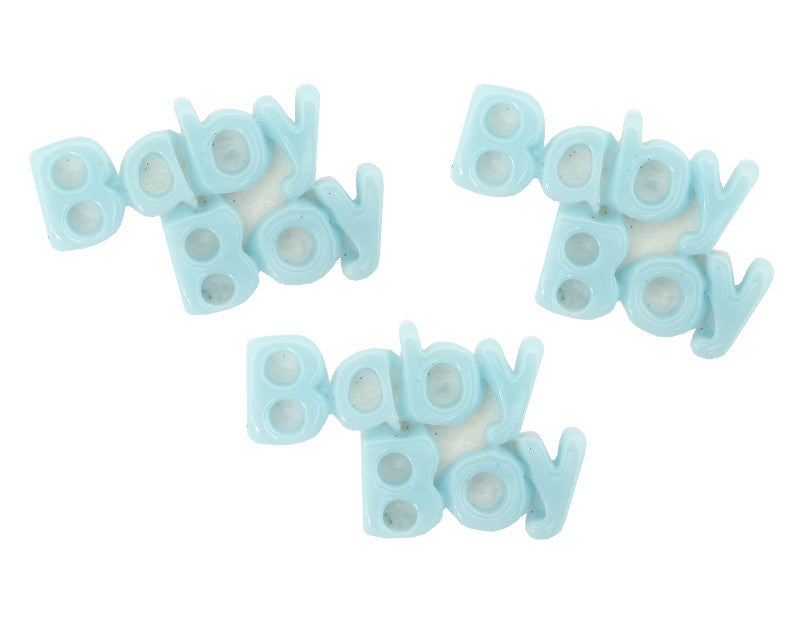 1" Blue Baby Boy Baby Shower Mini Plastic Polyresin - Pack of 100 Pieces