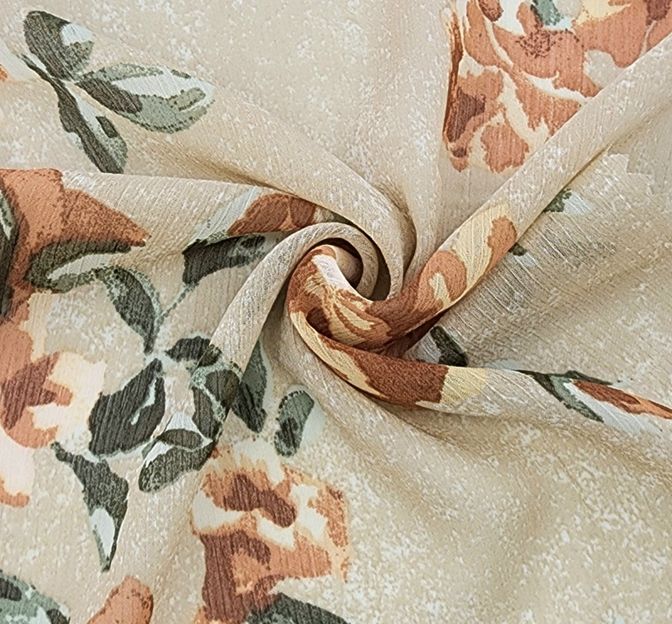 Yoryu Chiffon 1D1732 Neutral Polyester Fabric - Neutral, Sheer, 57/58" Width (1 Yard)