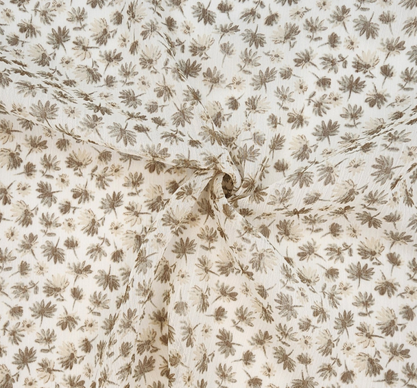 Yoryu Chiffon Neutral 57/58″ Wide Crinkled Sheer 1 Yard Polyester Fabric