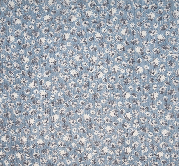 Yoryu Chiffon Spring 57/58" Wide Blue Lightweight 100% Polyester Crinkled Sheer 1 Yard Fabric