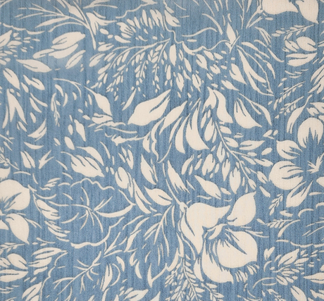 Yoryu Chiffon Denim 1 Yard Blue Lightweight Crinkled Polyester Fabric, 57/58" Wide