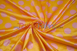 Polka Dot Charmeuse Satin Fabric - 58/60" Width, Multiple Colors, 1.5" Dots (1 Yard)
