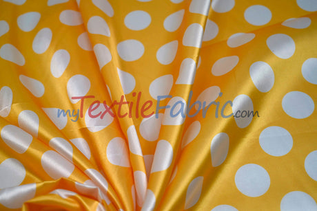 Polka Dot Charmeuse Satin Fabric - 58/60" Width, Multiple Colors, 1.5" Dots (1 Yard)