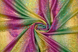 Rainbow Shattered Hologram Spandex Nylon Spandex Fabric - Rainbow Shattered Holographic Foil, 58/60" Width (1 Yard)