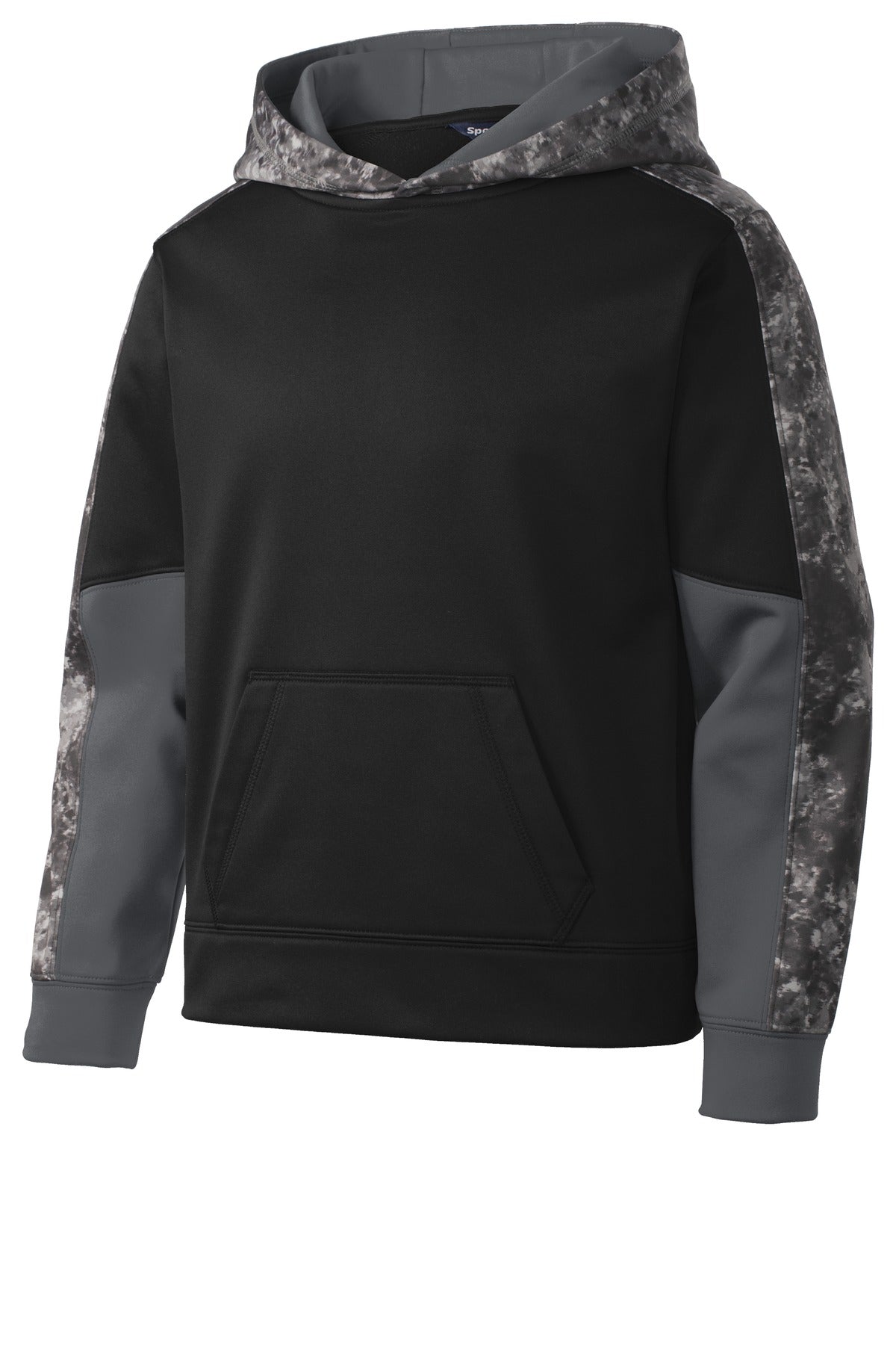 Sport-Tek® Youth Sport-Wick Mineral Freeze Fleece Colorblock Hooded Pullover