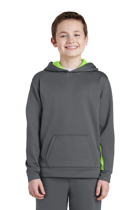 Sport-Tek® Youth Sport-Wick Fleece Colorblock Hooded Pullover