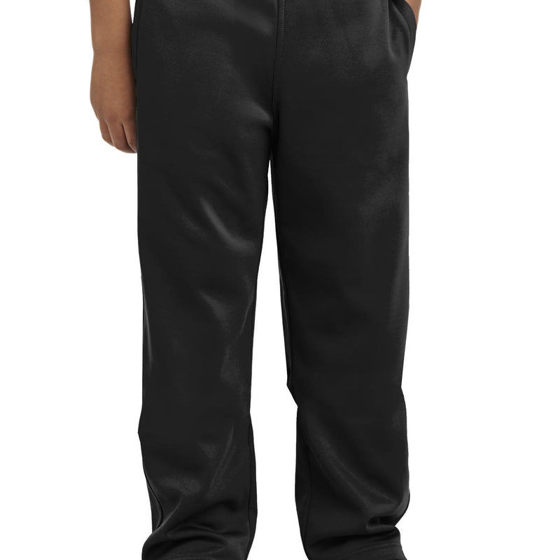 Black youth fleece sweatpants for sports and casual comfort