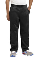 Black youth fleece sweatpants for sports and casual comfort