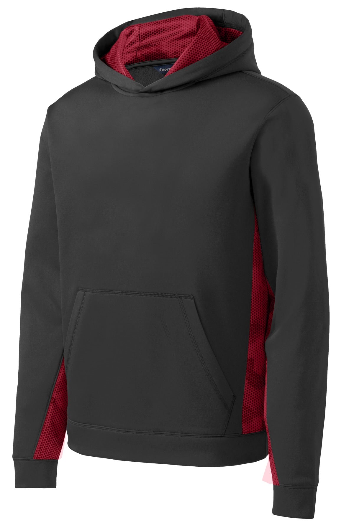 Sport-Tek® Youth Sport-Wick CamoHex Fleece Colorblock Hooded Pullover