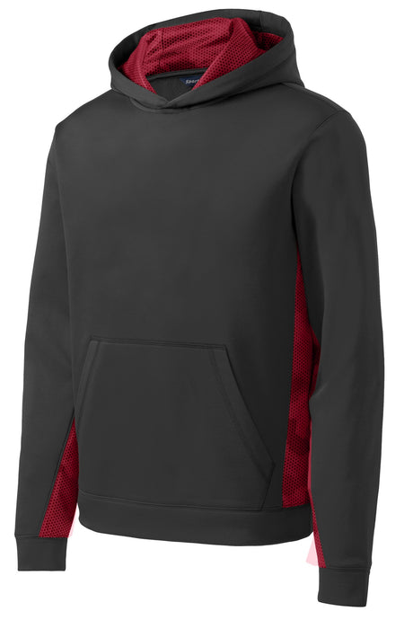 Youth Sport-Wick CamoHex Fleece Colorblock Hooded Pullover