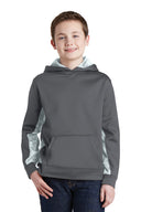 Sudadera con capucha de forro polar Sport-Wick CamoHex con bloques de color para jóvenes