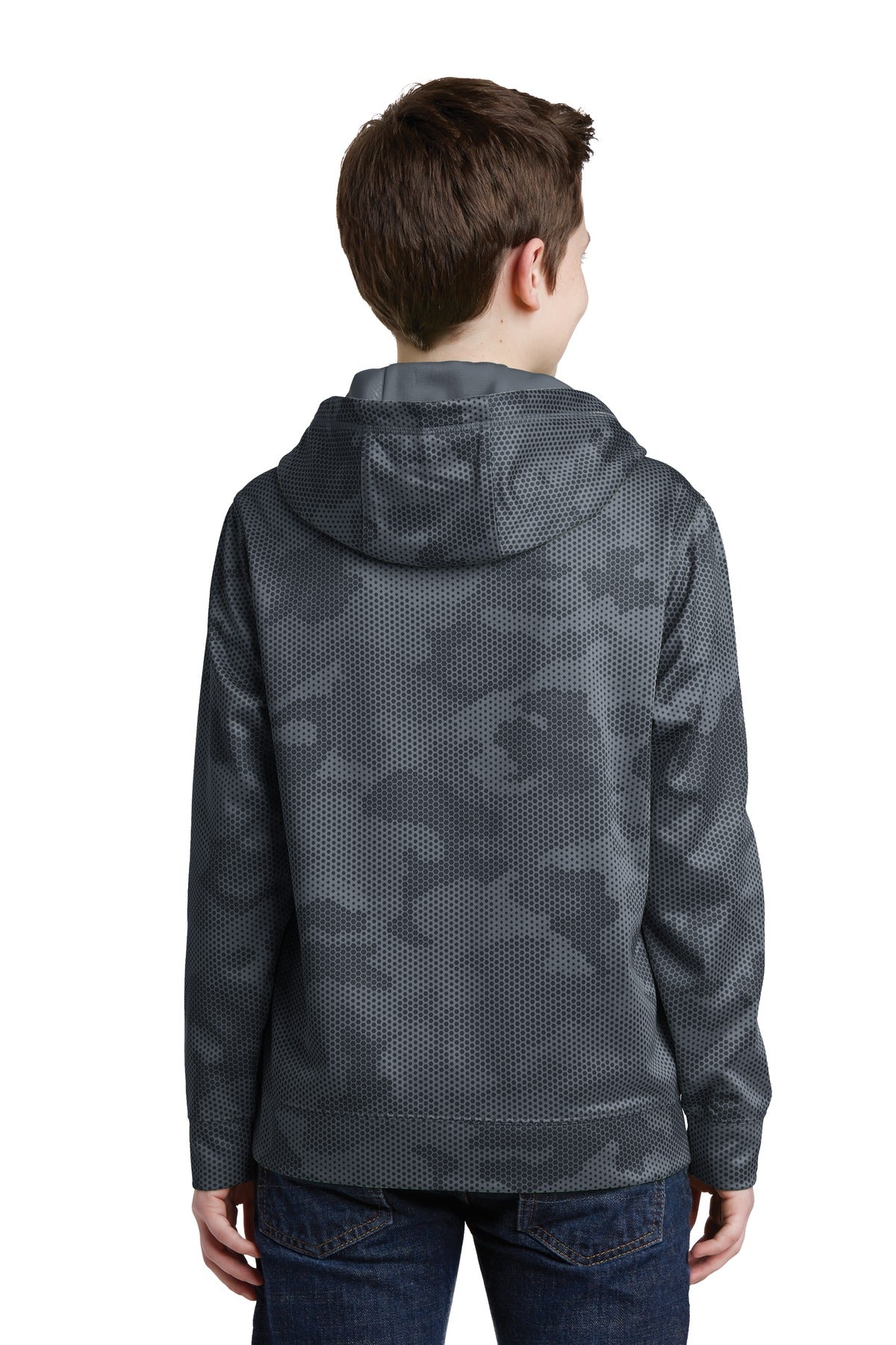 Sport-Tek® Youth Sport-Wick CamoHex Fleece Hooded Pullover