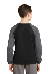 Sport-Tek® Youth Sport-Wick Raglan Colorblock Fleece Crewneck