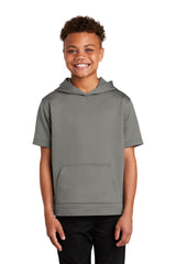 Sport-Tek® Youth Sport-Wick Fleece Short Sleeve Hooded Pullover