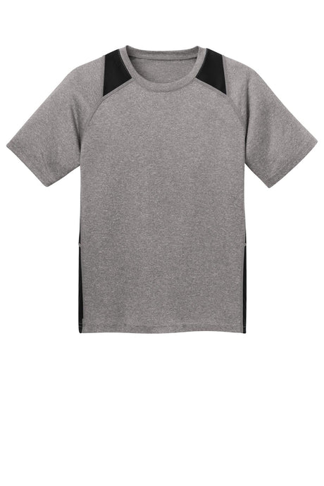 Sport-Tek® Youth Heather Colorblock Contender Crewneck Short Sleeve Tee