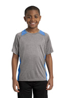 Sport-Tek® Youth Heather Colorblock Contender Crewneck Short Sleeve Tee