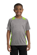Sport-Tek® Youth Heather Colorblock Contender Crewneck Short Sleeve Tee