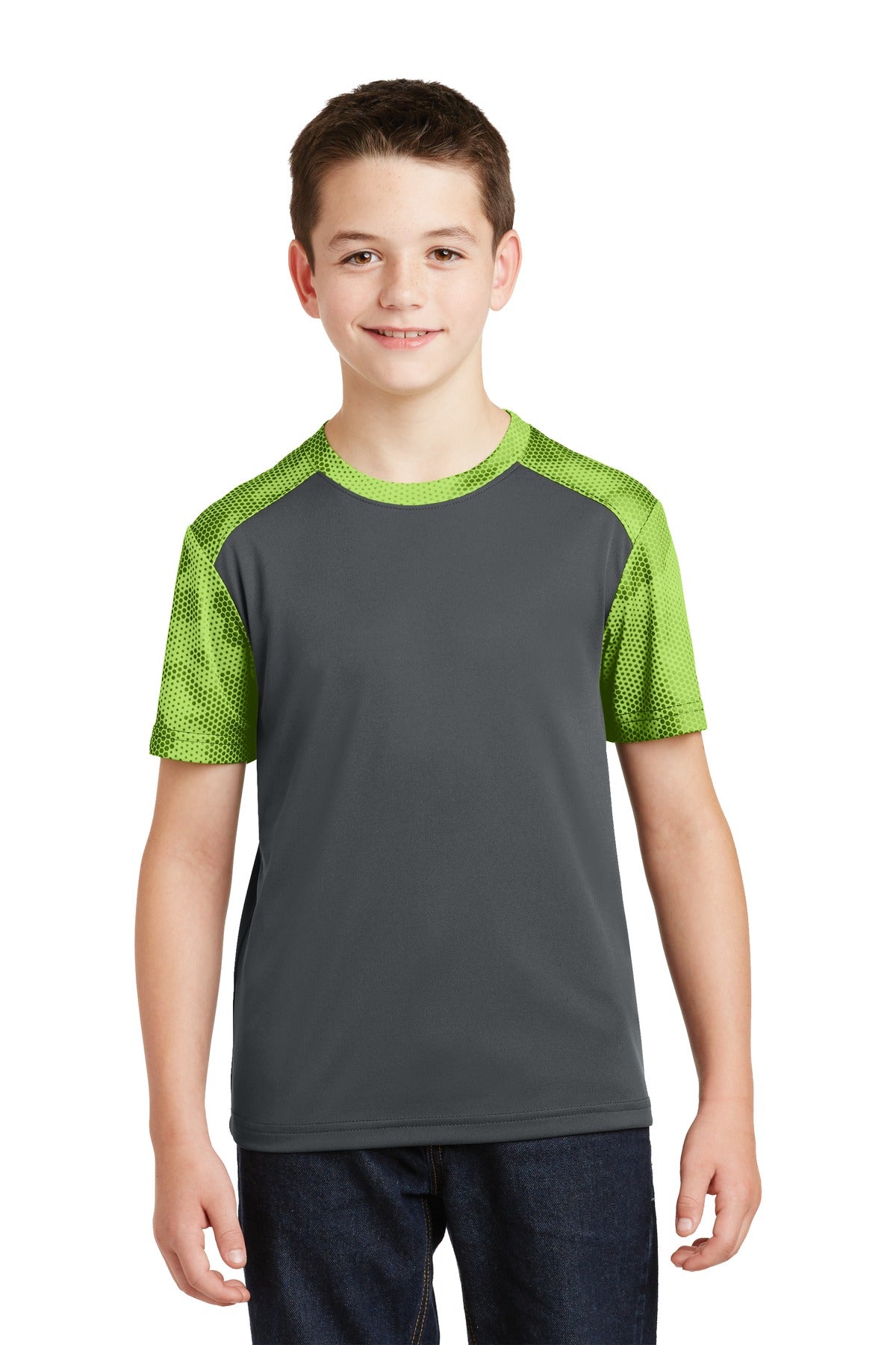 DISCONTINUED Sport-Tek® Youth CamoHex Colorblock Tee